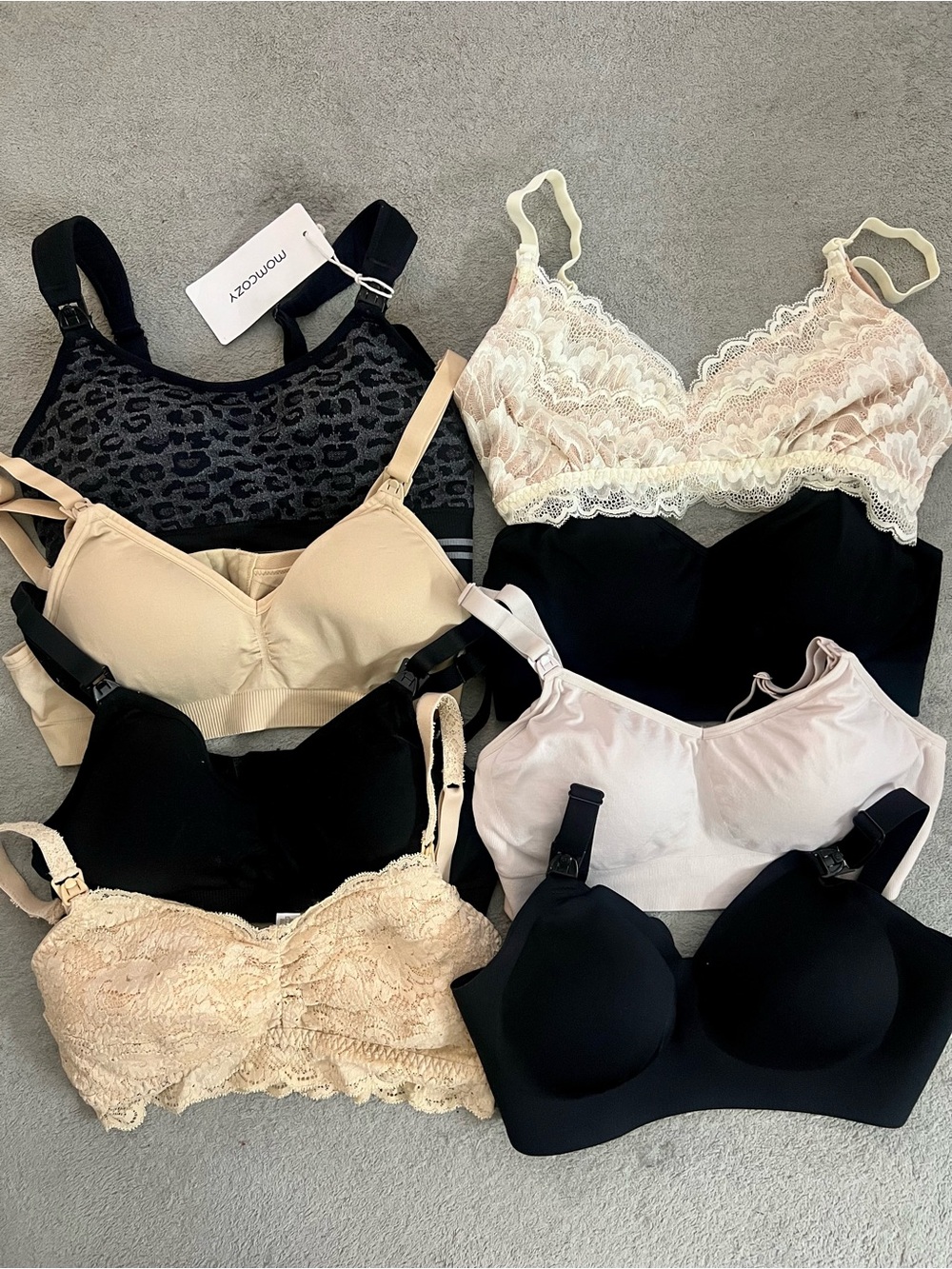 Women's Nursing & Comfort Bras in black pink and beiges